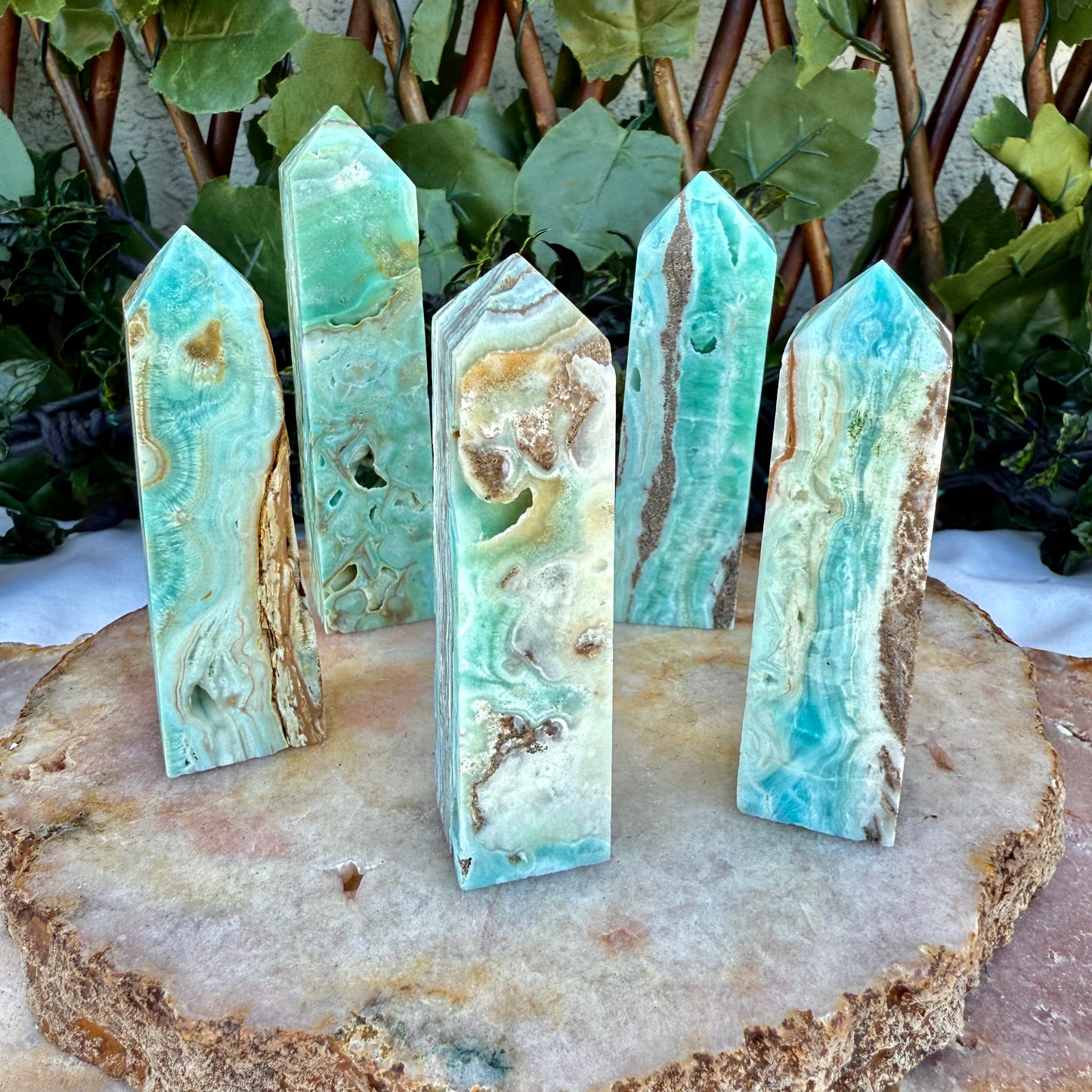 Druzy Caribbean Calcite Tower, Peace & Calming Stone