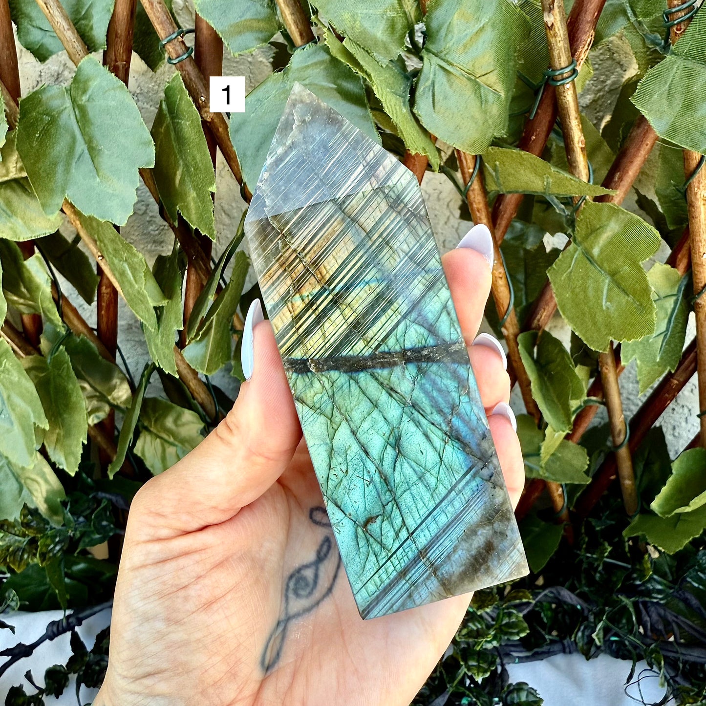 High Flash Labradorite Tower, Third Eye Chakra, Intuition Crystal