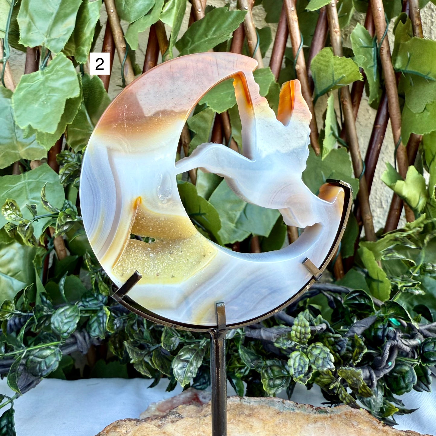 Druzy Blue Agate Carved Hummingbird With Stand, Grounding, Calming & Soothing