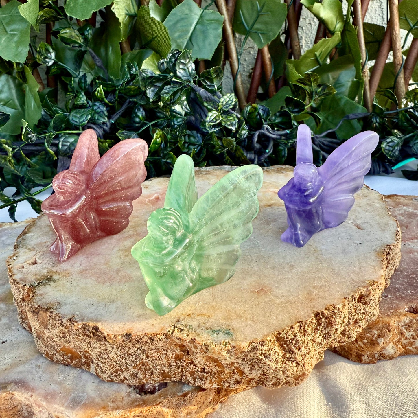 Carved Fairy Angel, Assorted Crystals, Choose Your Own!