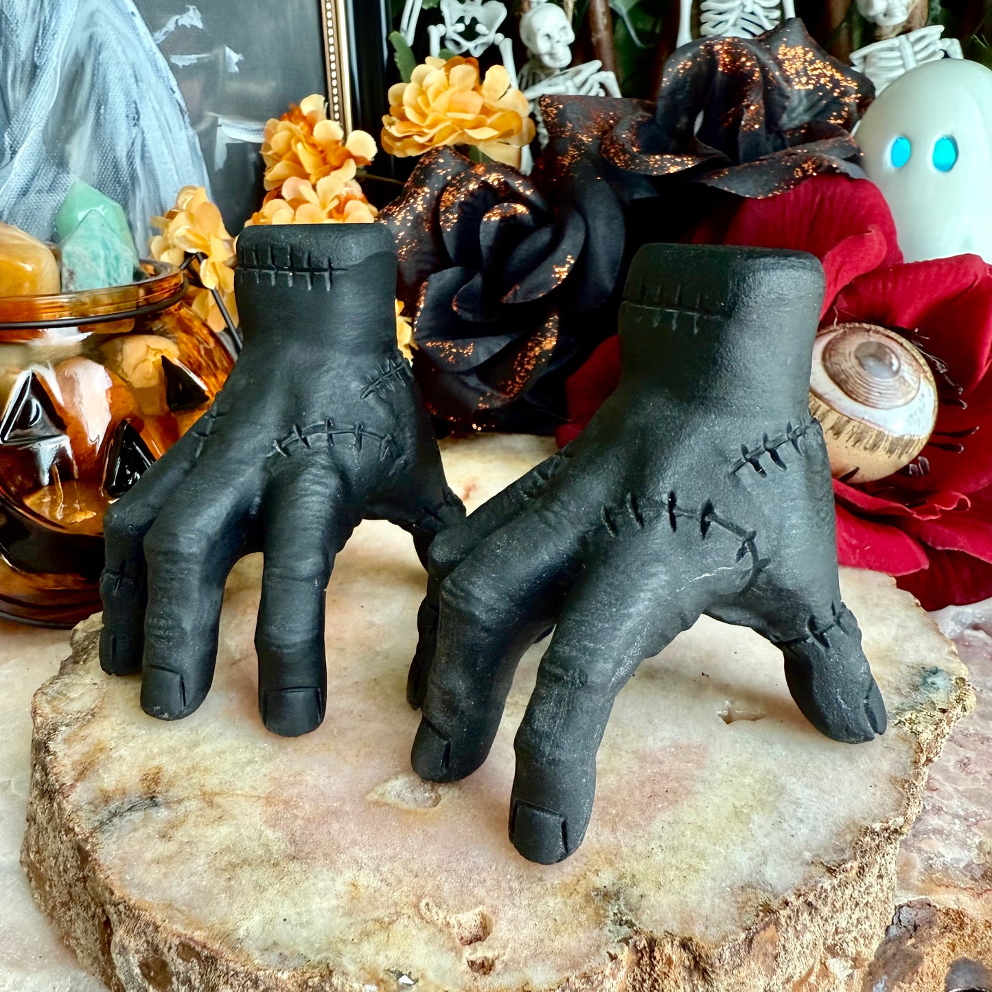 Black Obsidian Addams Family 'Thing', Intense Protection, Negativity Crystal