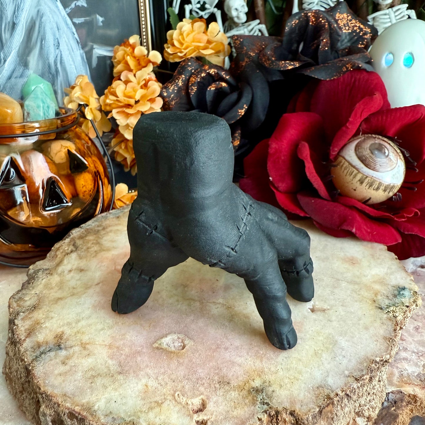 Black Obsidian Addams Family 'Thing', Intense Protection, Negativity Crystal