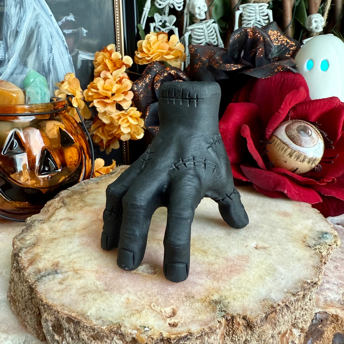 Black Obsidian Addams Family 'Thing', Intense Protection, Negativity Crystal