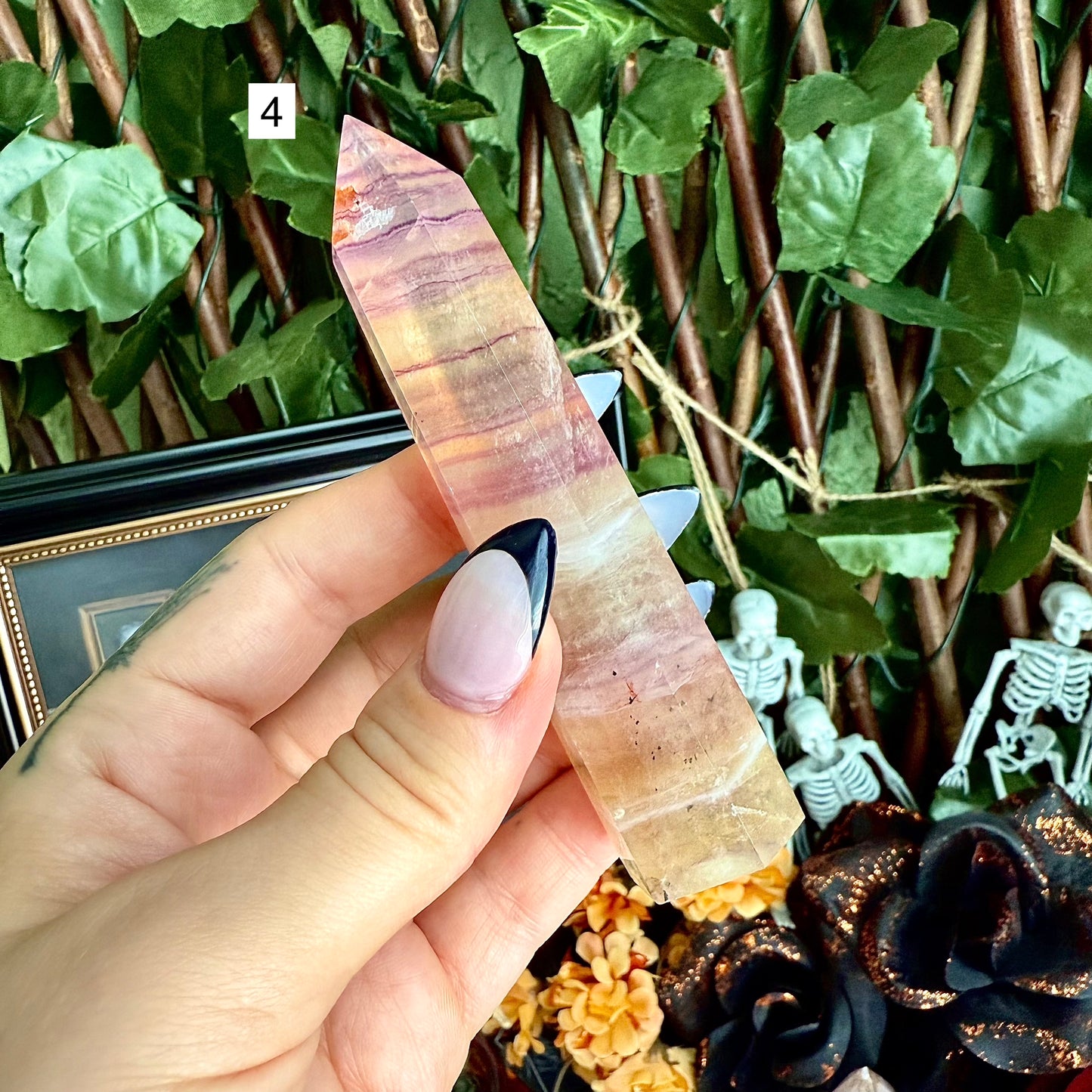 Rainbow Fluorite Tower, Detoxing & Negativity Crystal