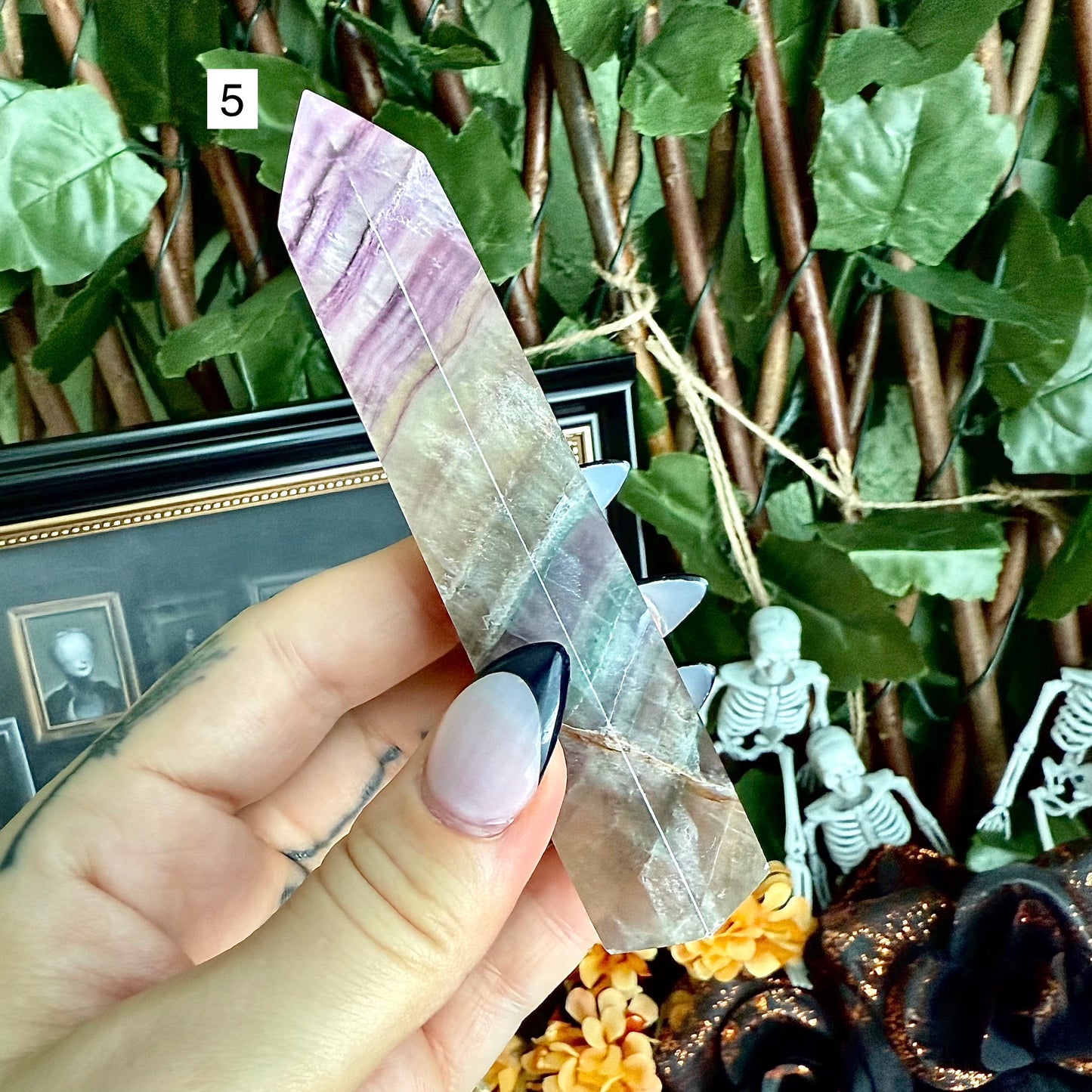 Rainbow Fluorite Tower, Detoxing & Negativity Crystal