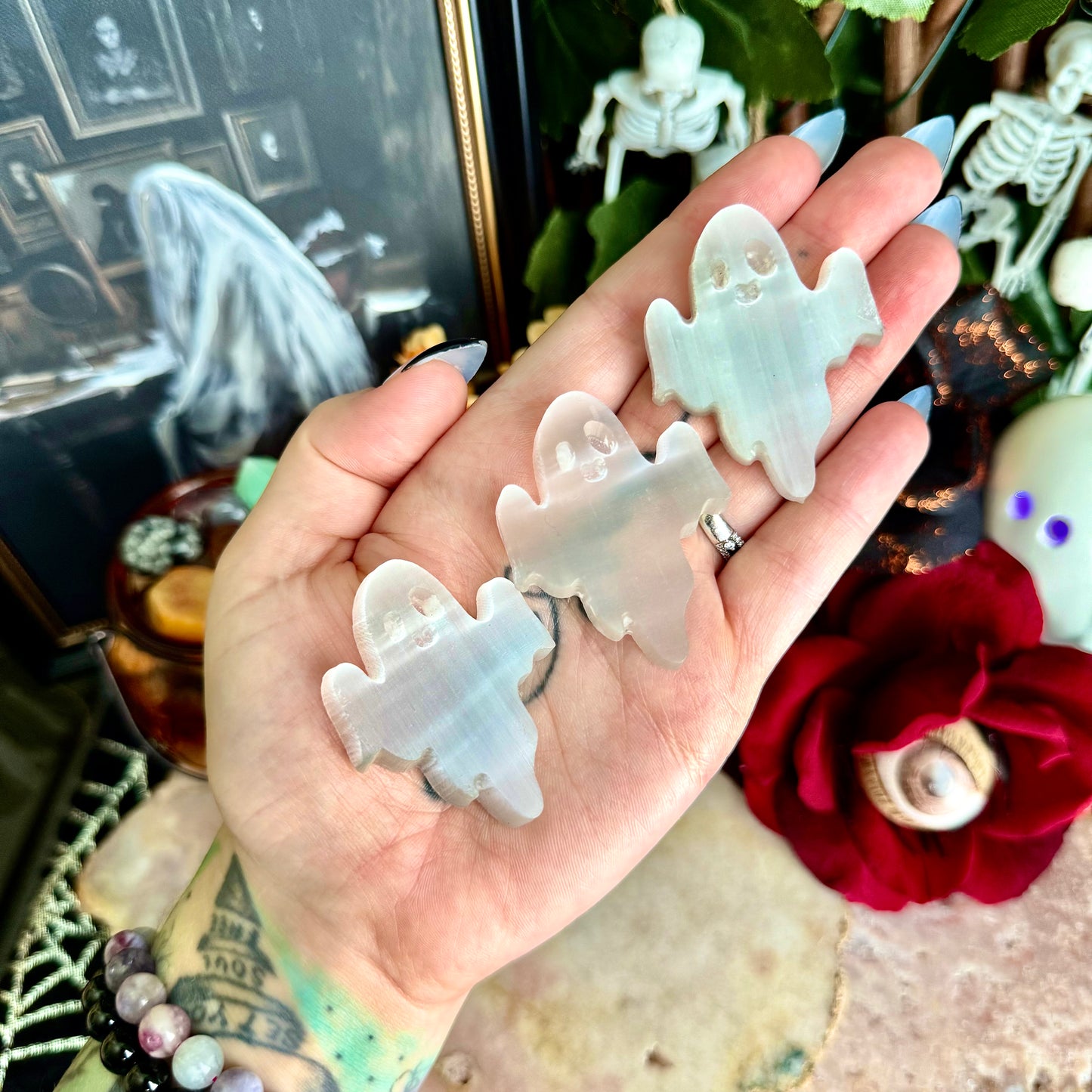 Selenite Carved Ghost, Powerful Cleansing & Healing Stone