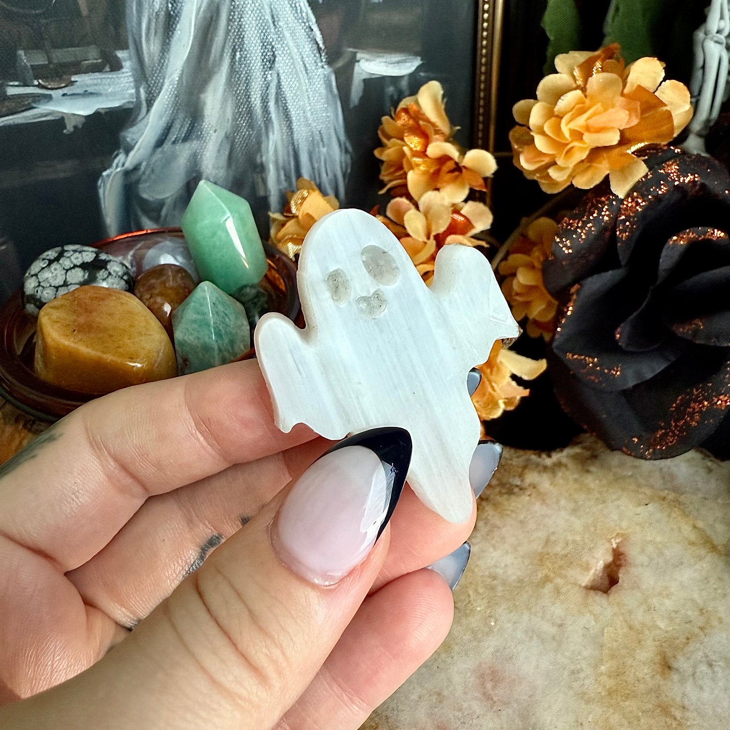 Selenite Carved Ghost, Powerful Cleansing & Healing Stone