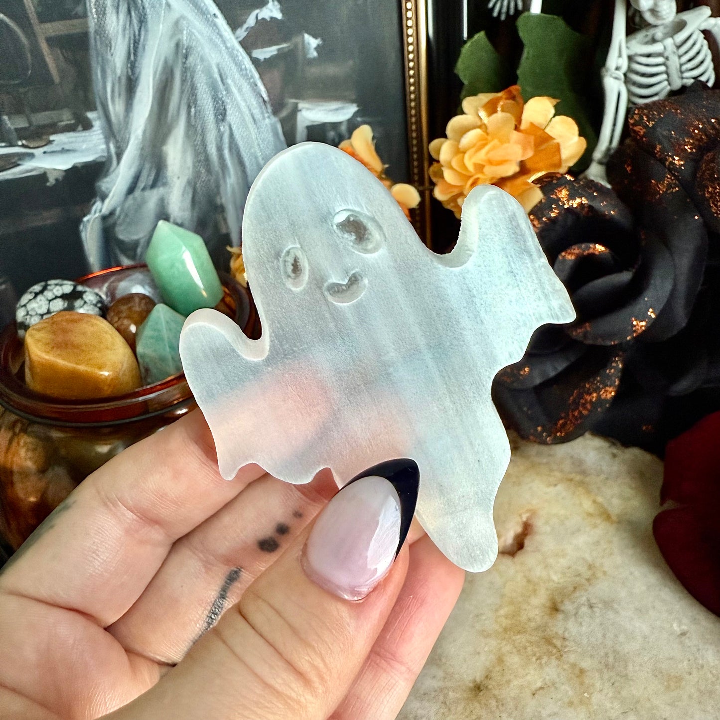 Selenite Carved Ghost, Powerful Cleansing & Healing Stone