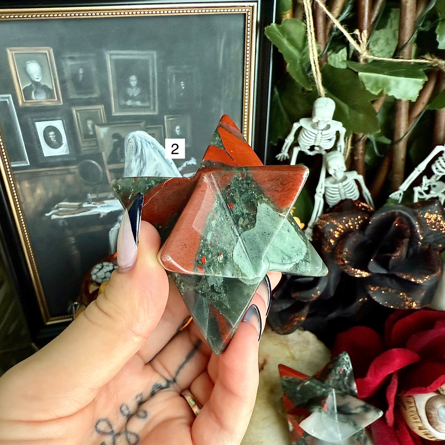 Bloodstone Merkaba, Strength, Courage & Protection Stone