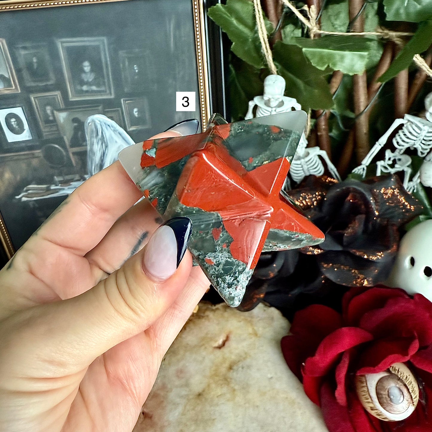 Bloodstone Merkaba, Strength, Courage & Protection Stone