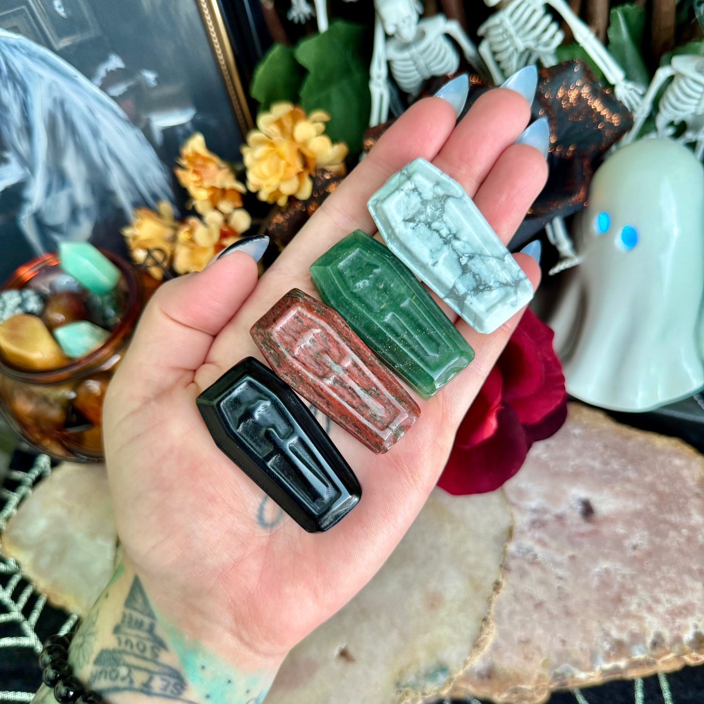 Small Assorted Carved Coffin, Choose Your Own!