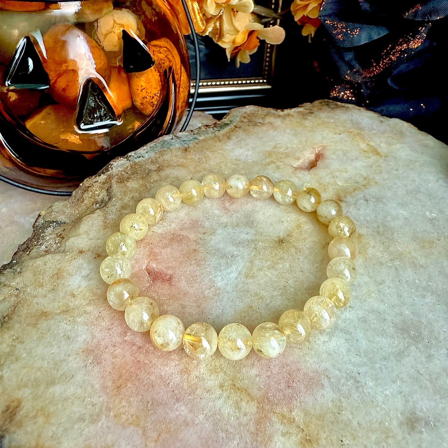 Citrine 8mm Bracelet, Abundance & Negativity Crystal