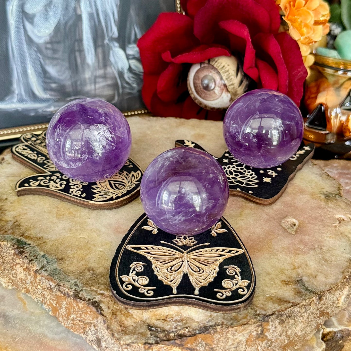 Highest Quality Amethyst Sphere, Stress Relief, Third Eye Chakra