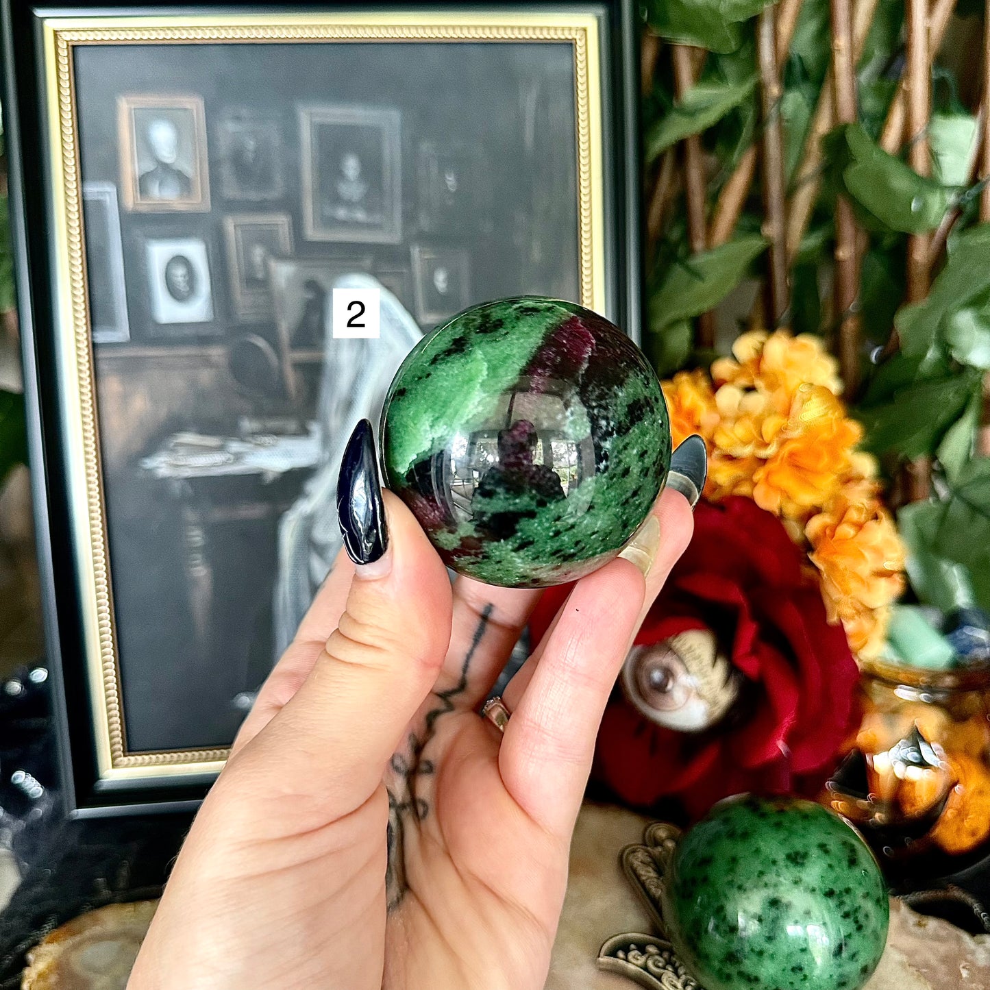 Ruby Zoisite Sphere, Emotional Healing, Heart Chakra