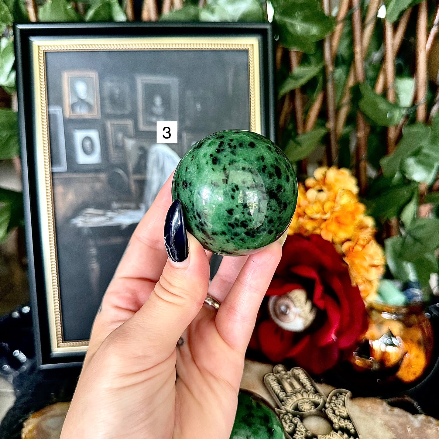 Ruby Zoisite Sphere, Emotional Healing, Heart Chakra