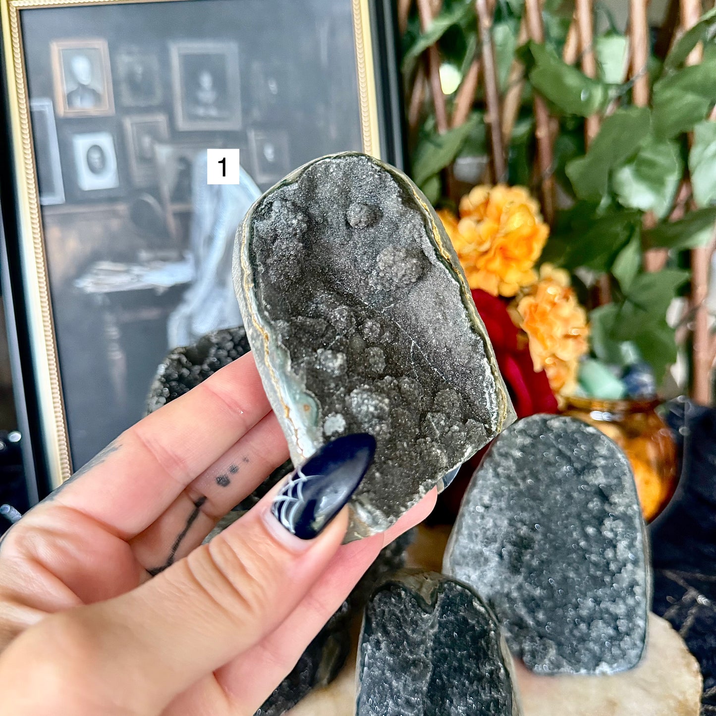 Black Amethyst Cut Base, Grounding, Negativity Stone