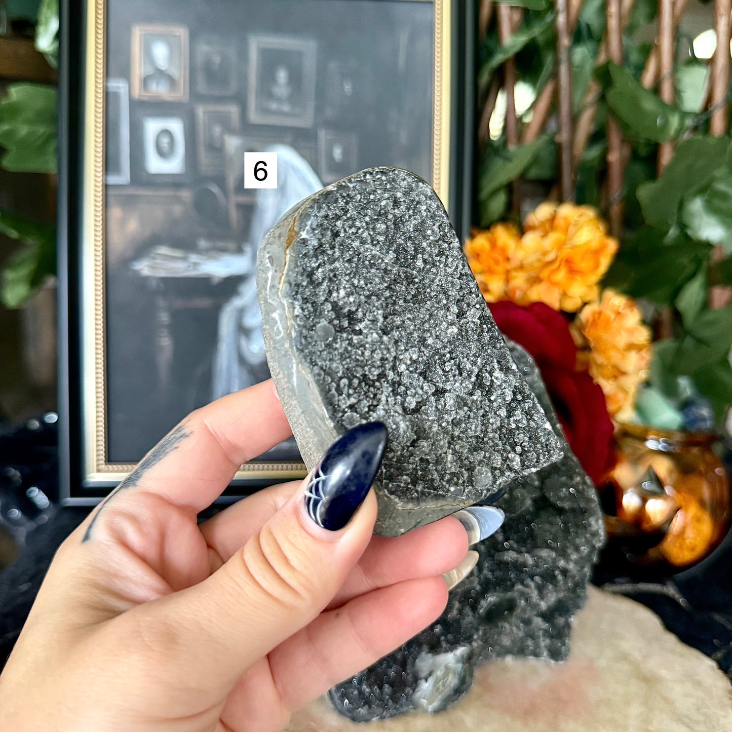 Black Amethyst Cut Base, Grounding, Negativity Stone