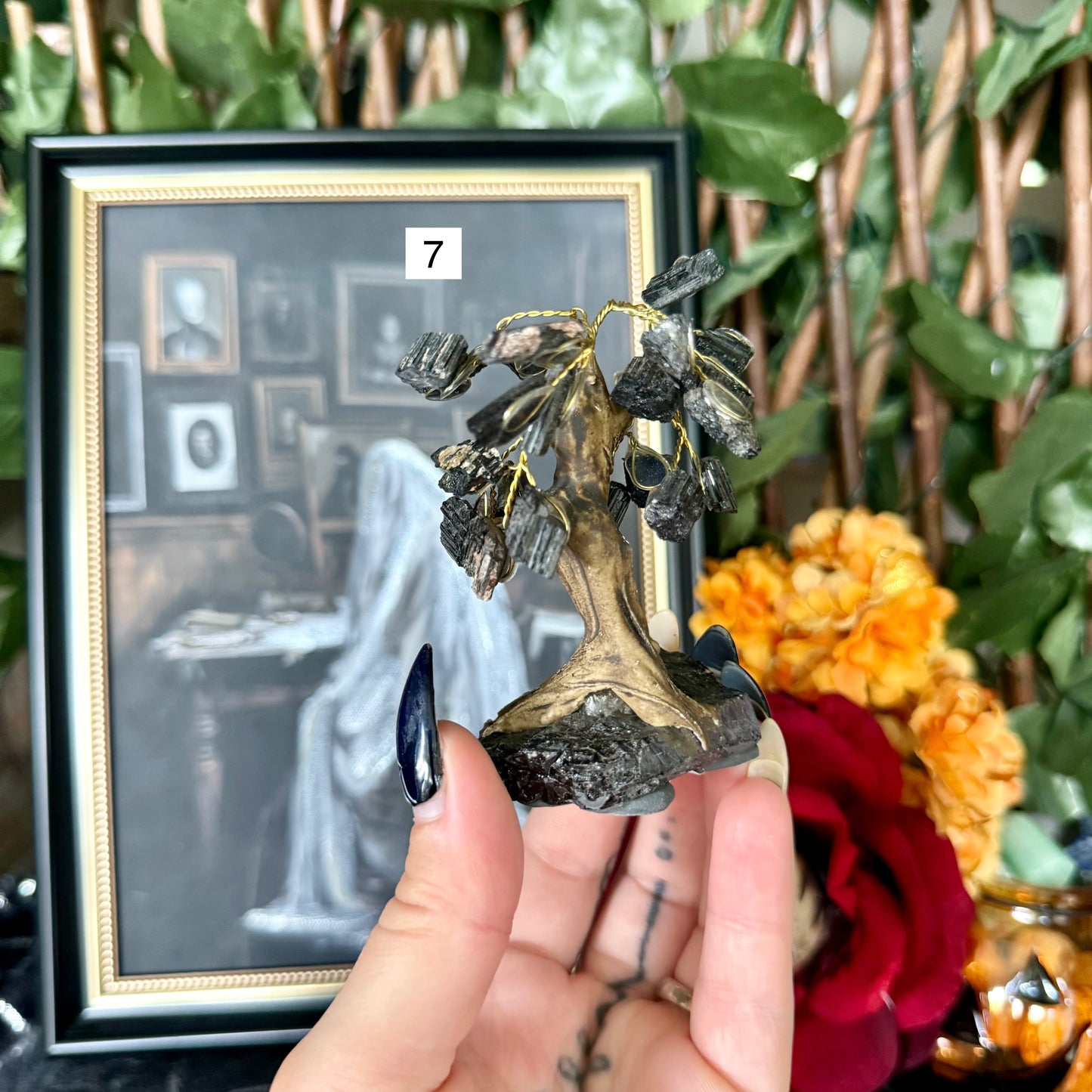 Black Tourmaline Crystal Tree, Protection Stone, Cleansing Stone