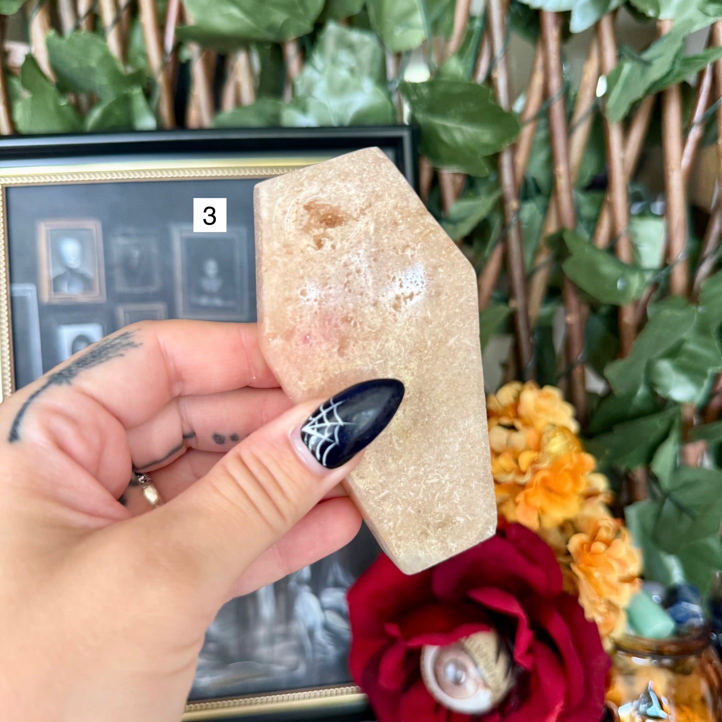 Druzy Pink Amethyst Carved Coffin, Heart Chakra, New Beginnings Stone