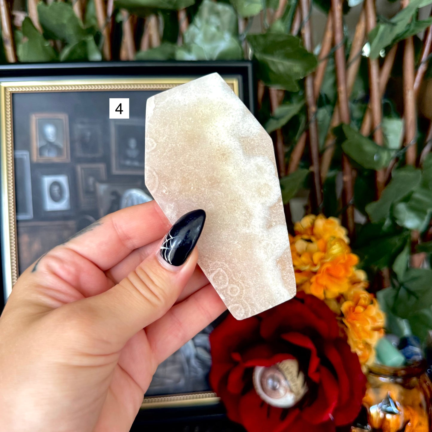 Druzy Pink Amethyst Carved Coffin, Heart Chakra, New Beginnings Stone