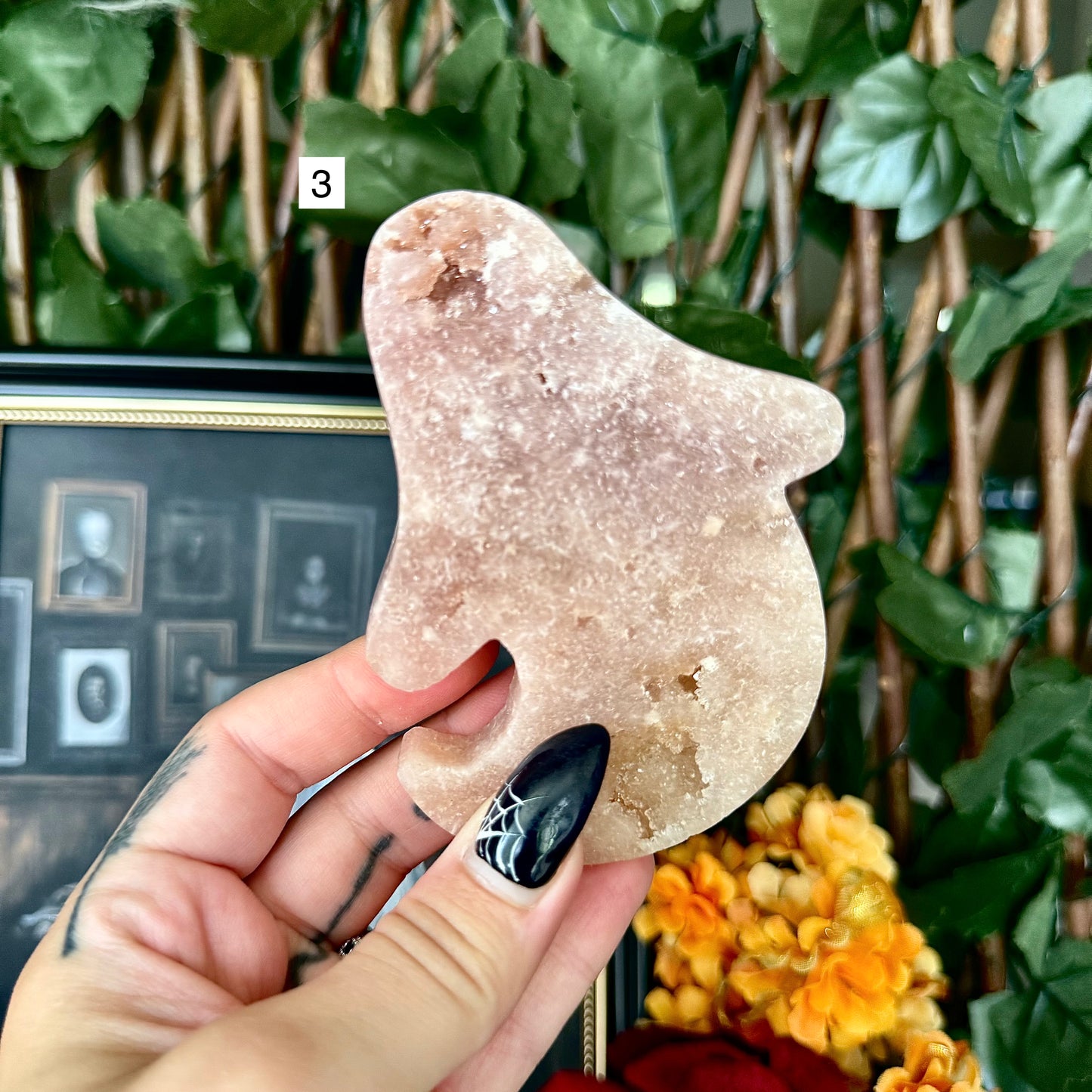 Druzy Pink Amethyst Carved Ghosty, Heart Chakra, New Beginnings Stone
