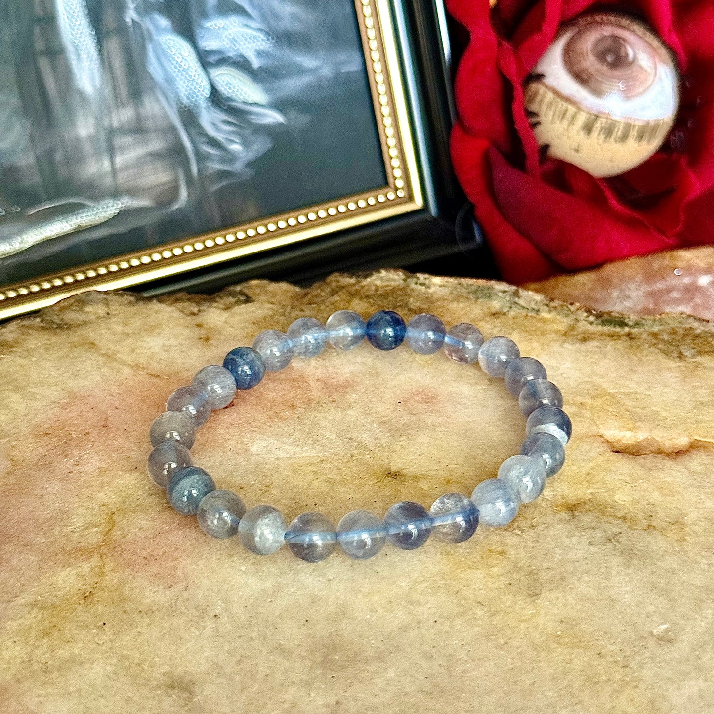 8mm Blue Fluorite Bracelet, Detoxing & Negativity Stone