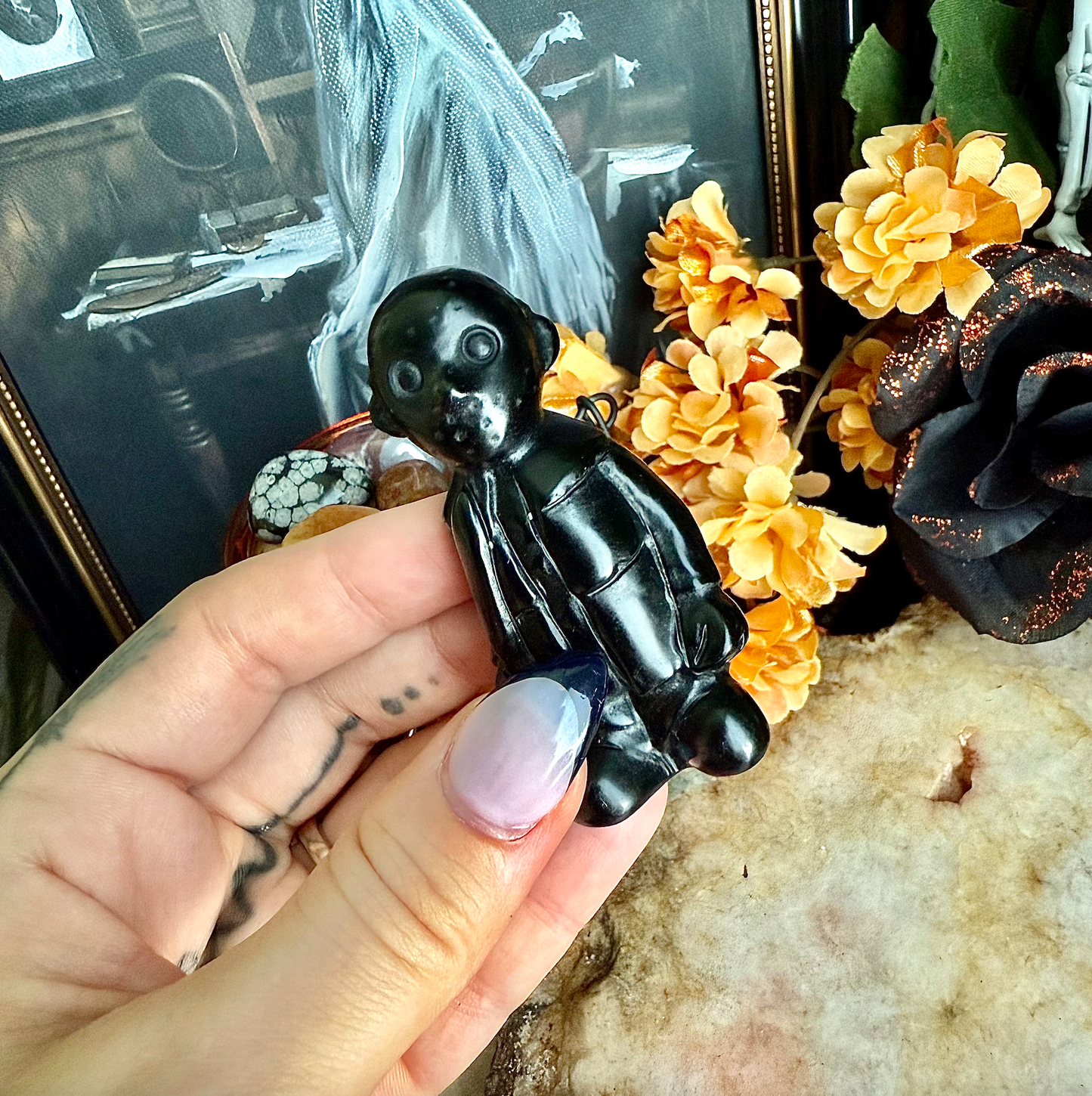 Black Obsidian Jason Vorhees, Friday The 13th, Protective Stone