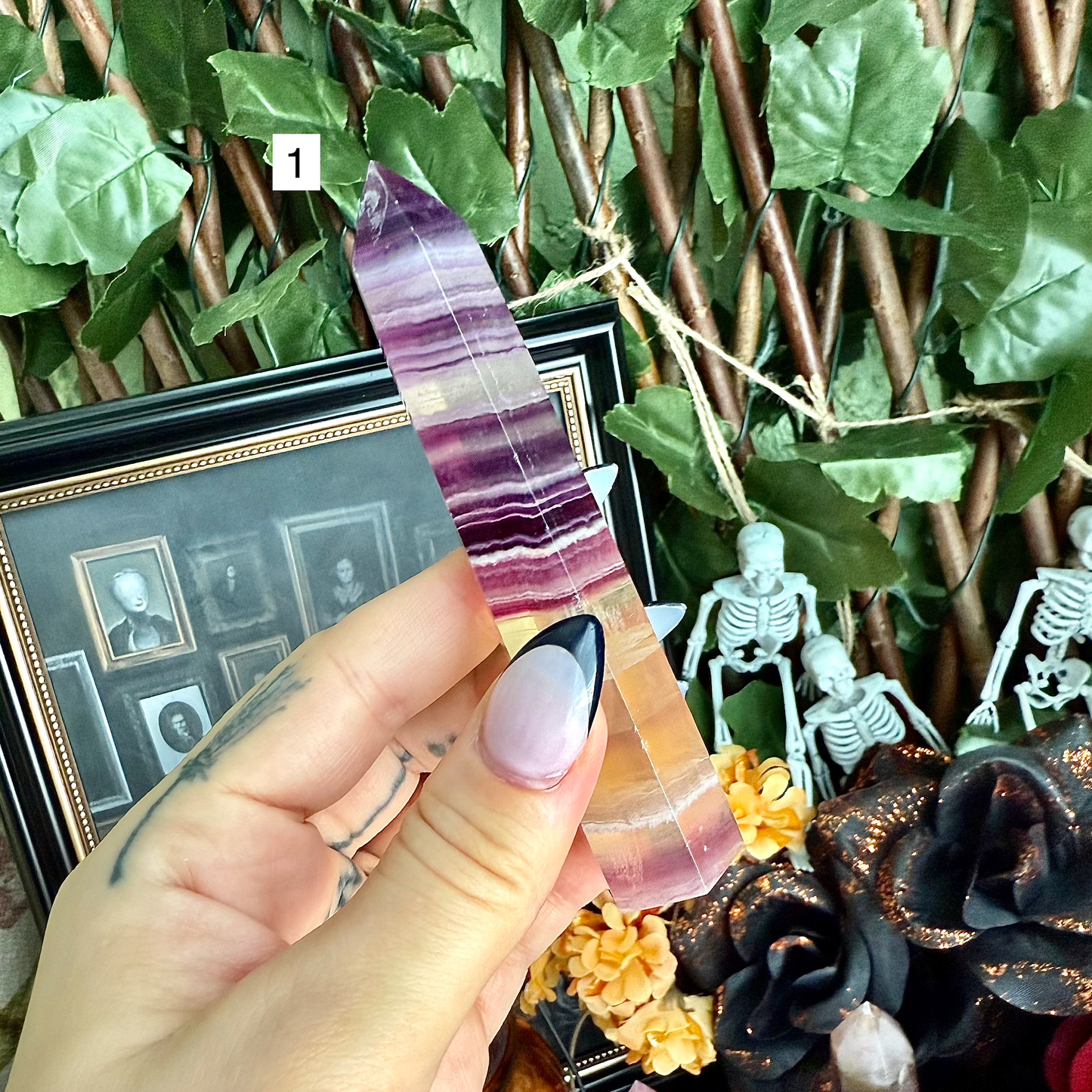 Rainbow Fluorite Tower, Detoxing & Negativity Crystal