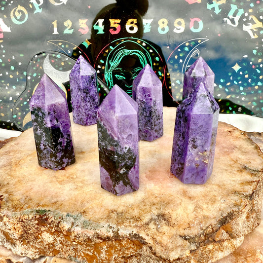 Rare Russian Charoite Tower, Third Eye Chakra, Intuition Crystal