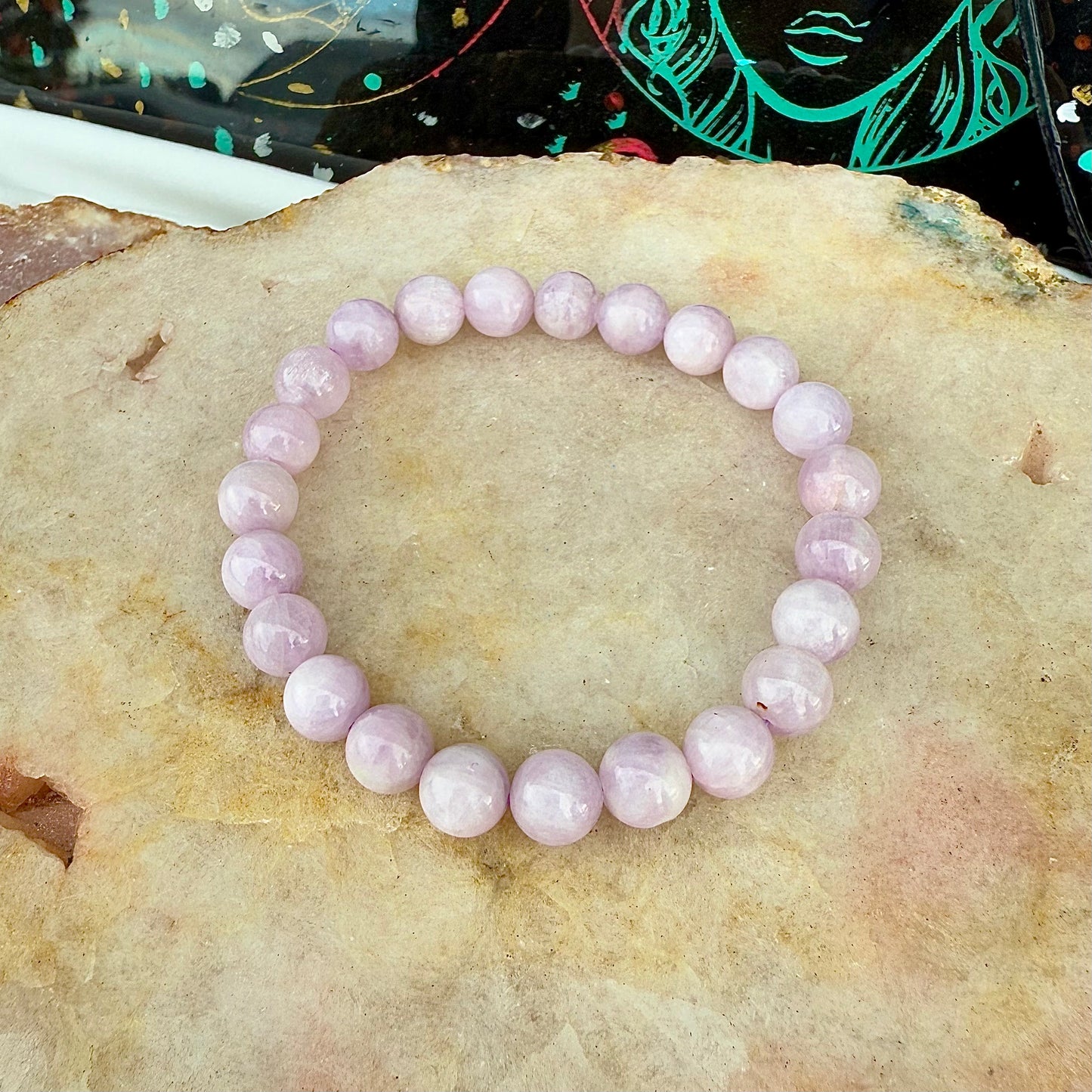 Kunzite 8mm Bracelet, Heart Chakra, Love Stone