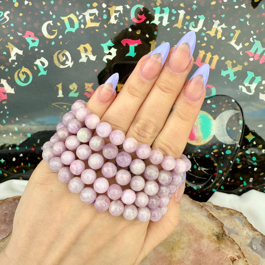 Kunzite 8mm Bracelet, Heart Chakra, Love Stone