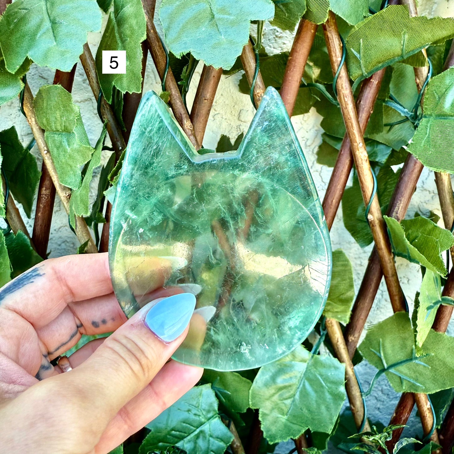 Fluorite Cat Carved Bowl, Detoxing & Negativity Stone
