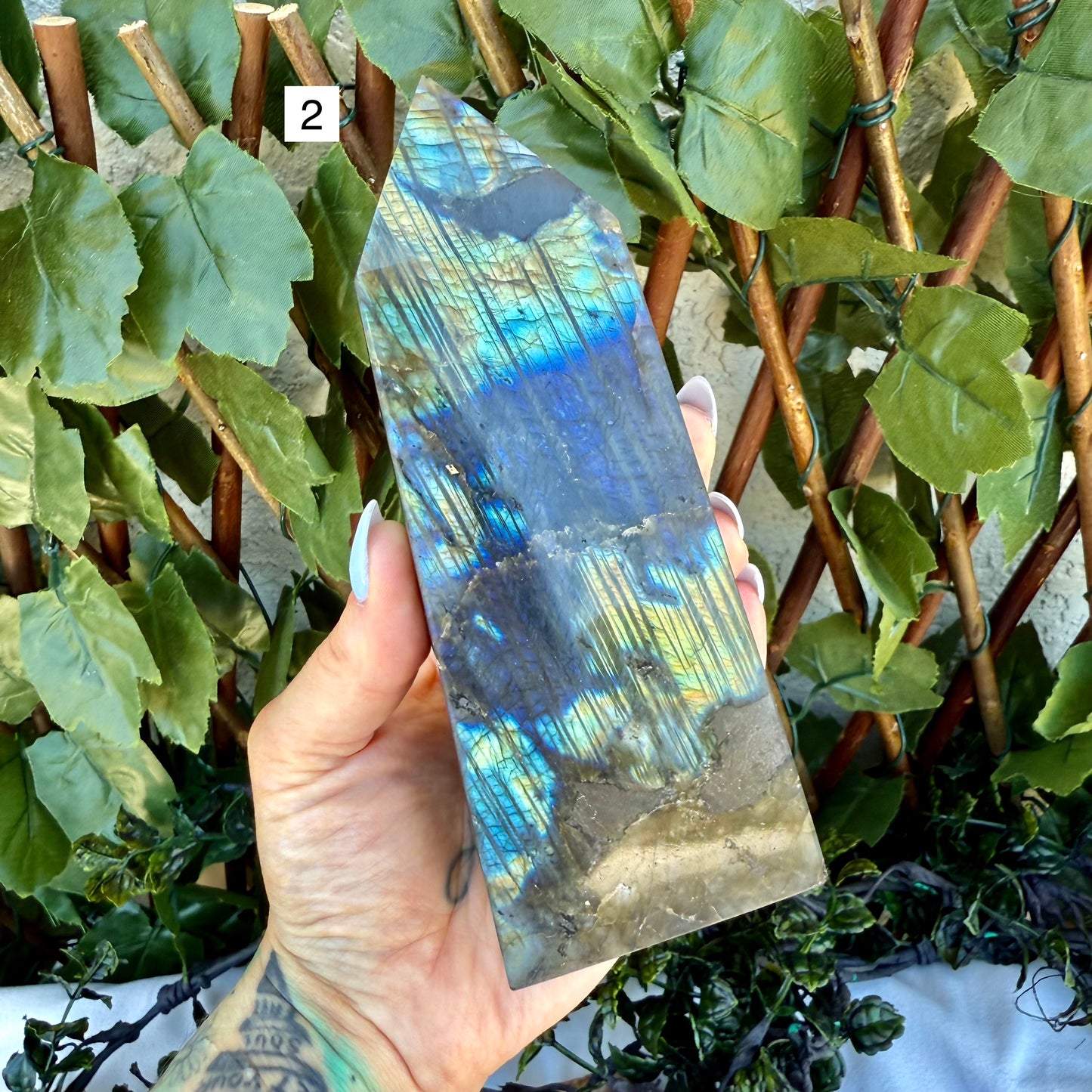 High Flash Labradorite Tower, Third Eye Chakra, Intuition Crystal