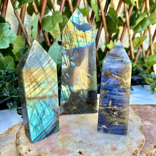 High Flash Labradorite Tower, Third Eye Chakra, Intuition Crystal