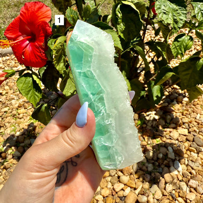 Large Druzy Mint Fluorite Tower, Detoxing & Negativity Stone