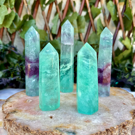 Mint Or Watermelon Fluorite Tower, Detoxing & Negativity Stone