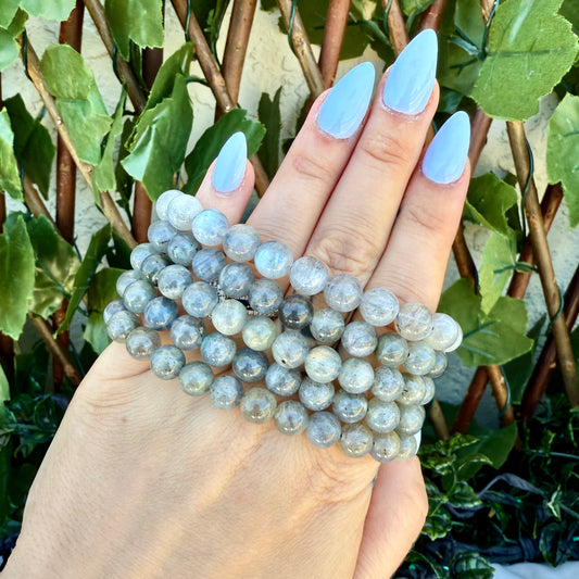 Blue Flash Labradorite 8mm Bracelet, Third Eye Chakra, Intuition Crystal