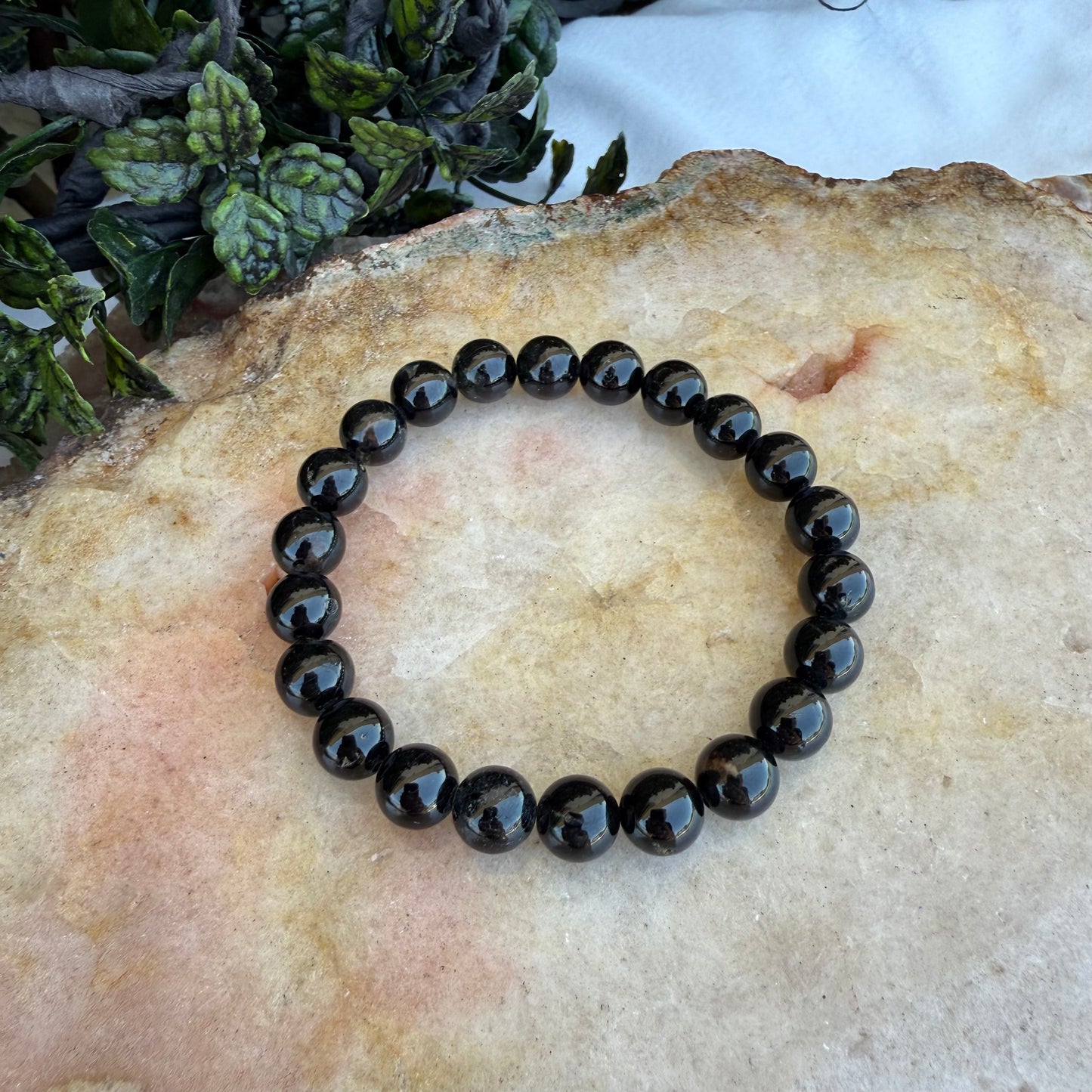 Black Tourmaline 8mm Bracelet, Protection Stone, Cleansing Crystal
