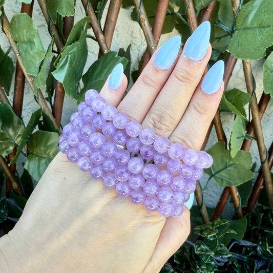 Lavender Jade 8mm Bracelet, Emotional Healing, Inner Peace