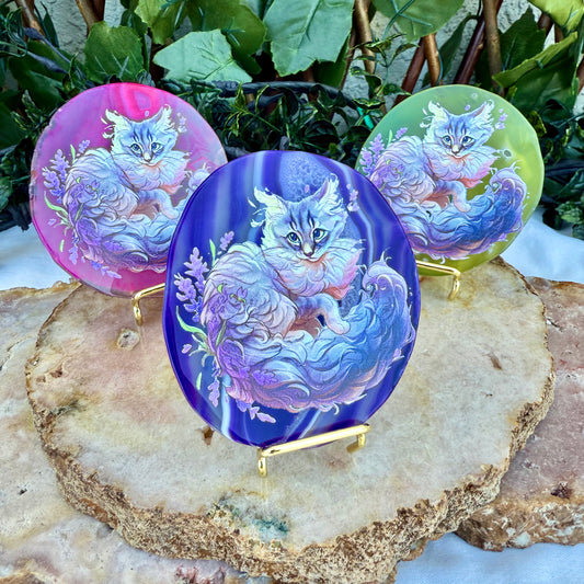Colorful Kitty Agate Slab, Assorted Colors, Choose Your Own!