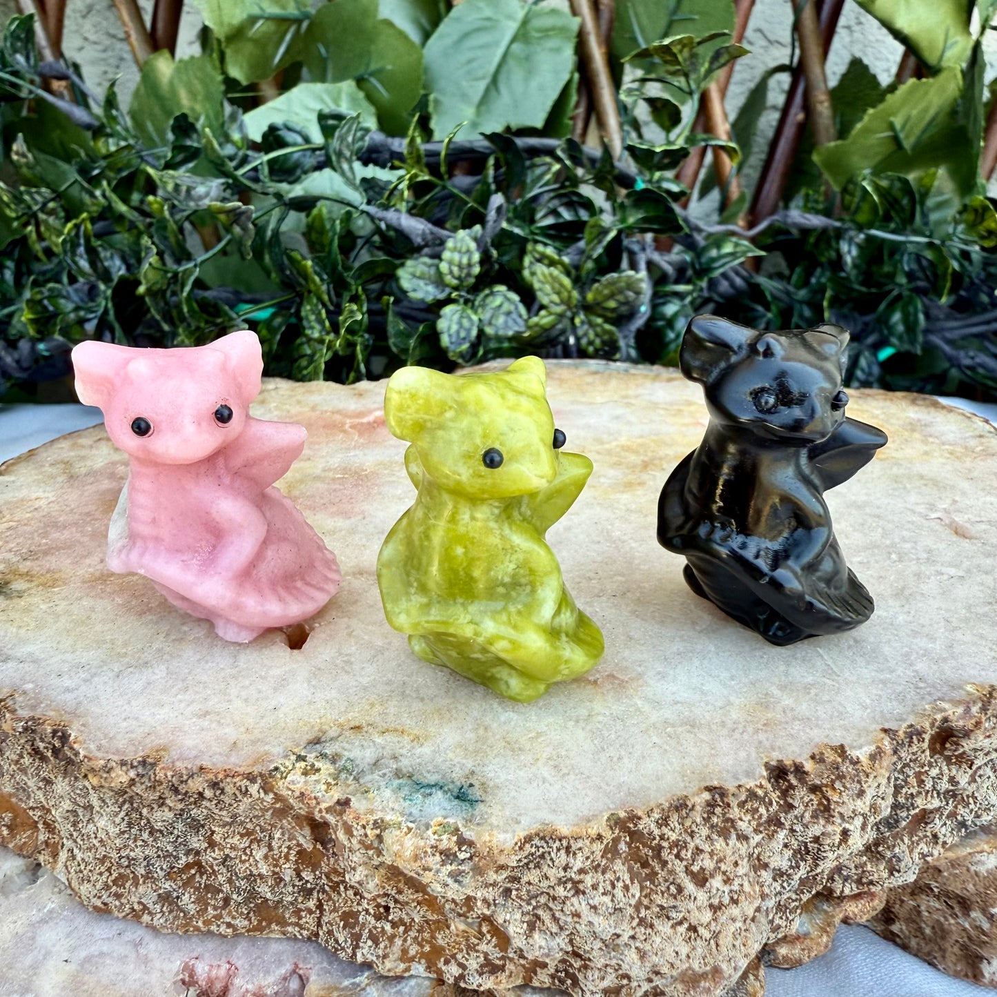 Small Carved Dragon, Assorted Crystals, Choose Your Own!