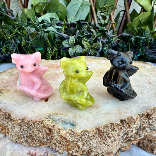 Small Carved Dragon, Assorted Crystals, Choose Your Own!