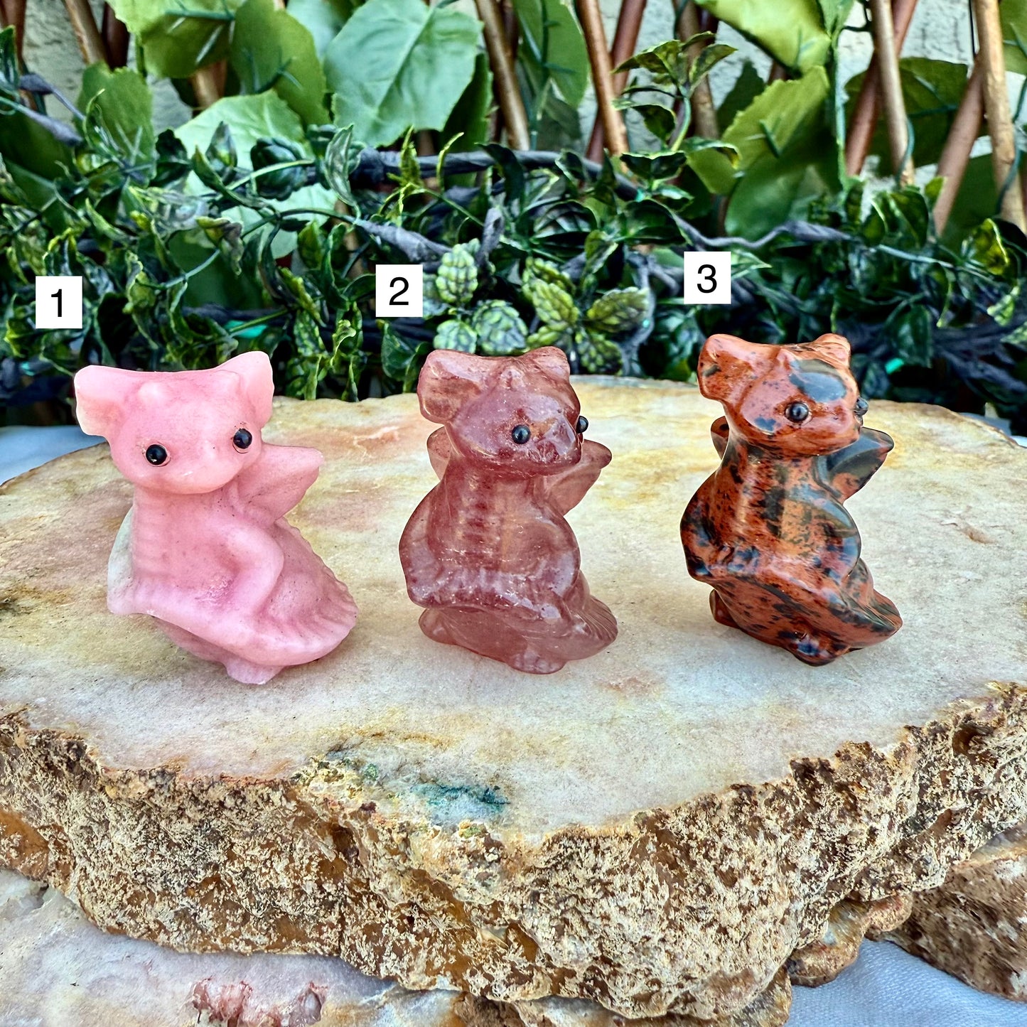 Small Carved Dragon, Assorted Crystals, Choose Your Own!