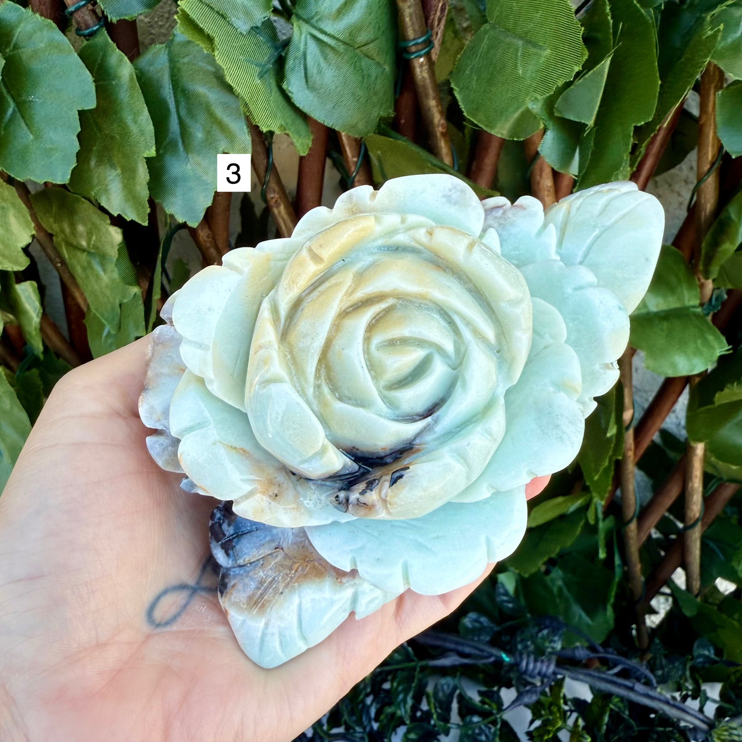 Amazonite Or Moss Agate Lotus Flower, Choose Your Own!