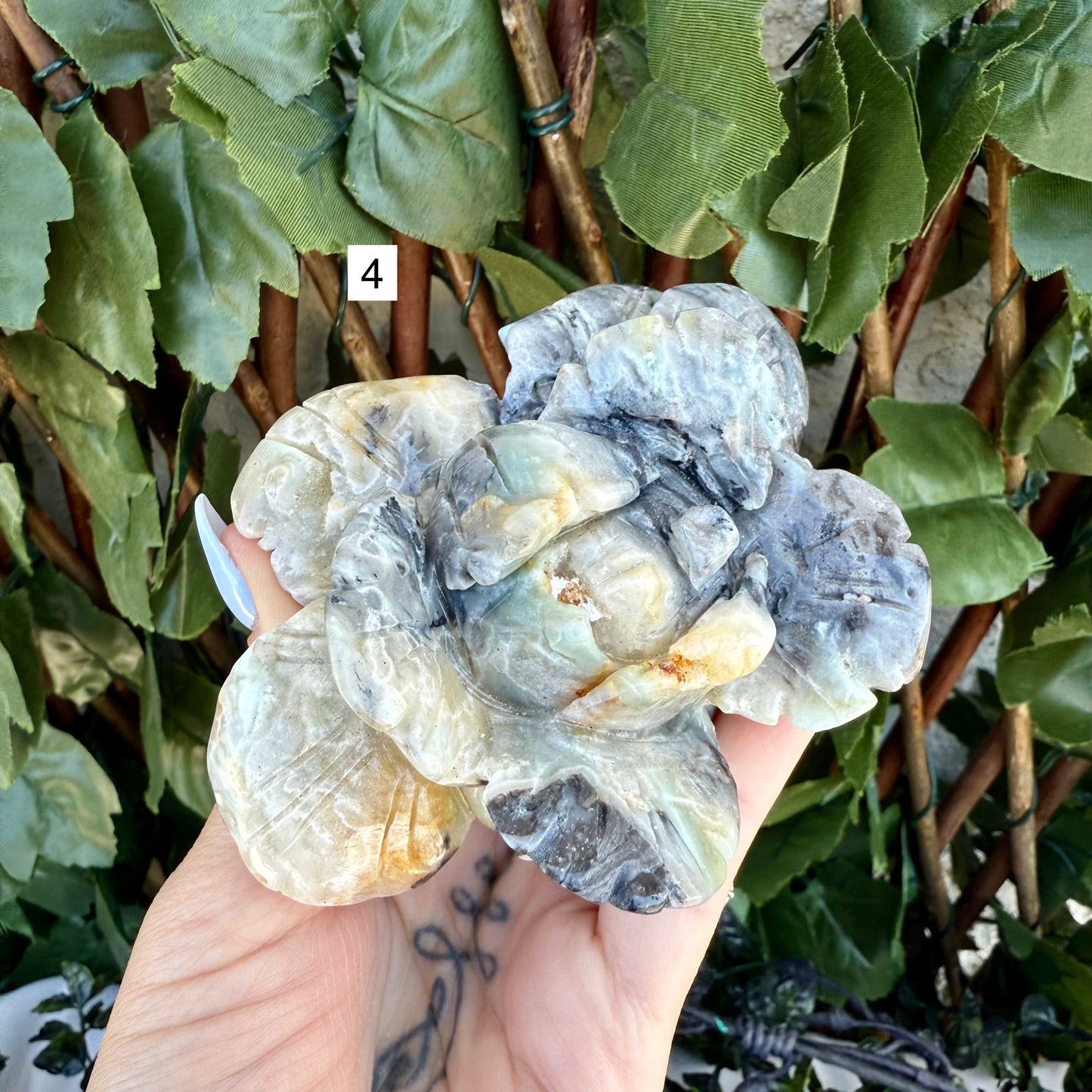 Amazonite Or Moss Agate Lotus Flower, Choose Your Own!