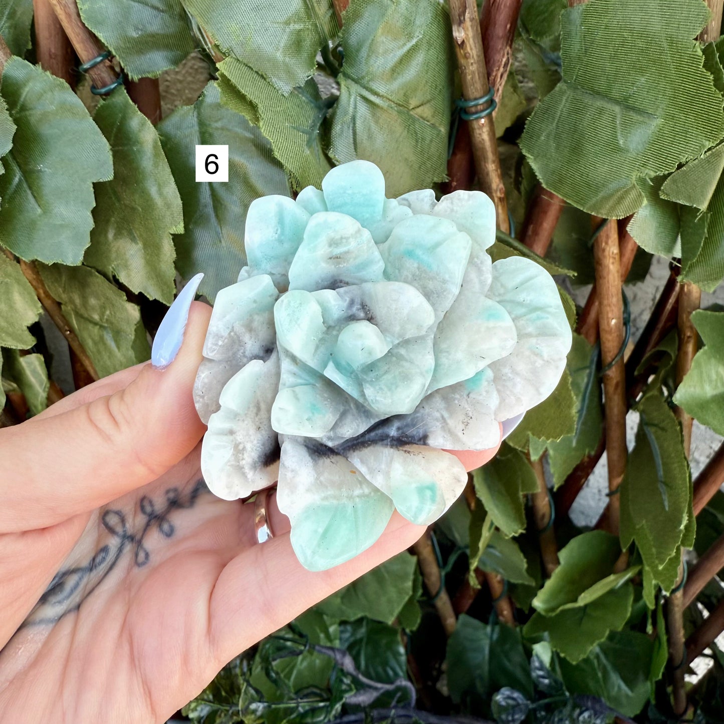 Amazonite Or Moss Agate Lotus Flower, Choose Your Own!
