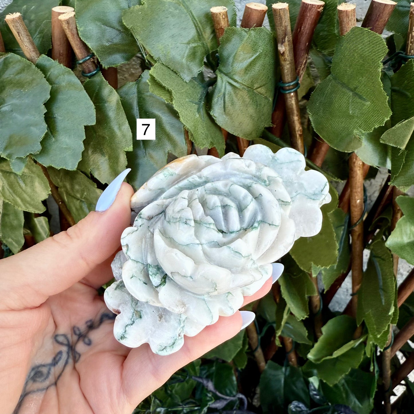 Amazonite Or Moss Agate Lotus Flower, Choose Your Own!