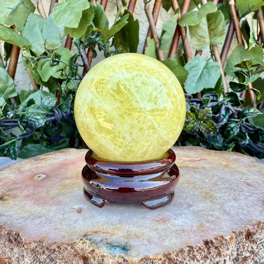 Rare Lemon Quartz Sphere, Master Healer, Meditation Stone