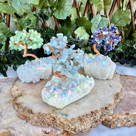 Rainbow Aura Crystal Chip Tree, Assorted, Choose Your Own!