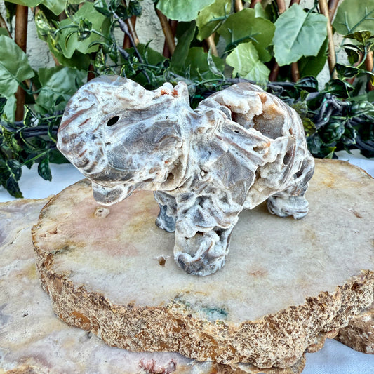 Large Sphalerite Carved Elephant, Emotional & Spiritual Balance